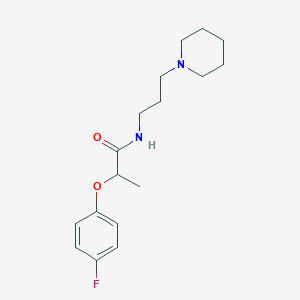 molecular formula C17H25FN2O2 B4695047 2-(4-fluorophenoxy)-N-[3-(1-piperidinyl)propyl]propanamide 