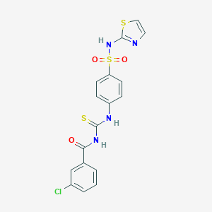 molecular formula C17H13ClN4O3S3 B469506 3-chloro-N-((4-(N-(thiazol-2-yl)sulfamoyl)phenyl)carbamothioyl)benzamide CAS No. 812686-80-9