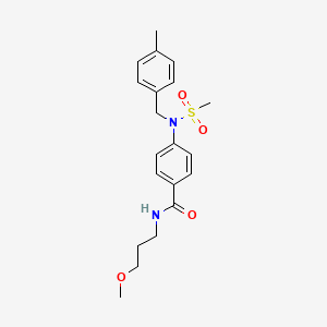 molecular formula C20H26N2O4S B4695070 N-(3-methoxypropyl)-4-[(4-methylbenzyl)(methylsulfonyl)amino]benzamide 