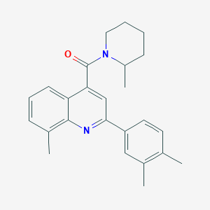 molecular formula C25H28N2O B4695079 2-(3,4-dimethylphenyl)-8-methyl-4-[(2-methyl-1-piperidinyl)carbonyl]quinoline 