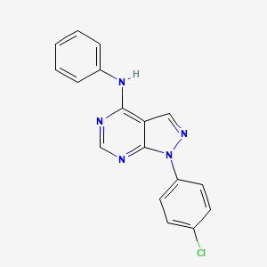 molecular formula C17H12ClN5 B4695084 1-(4-chlorophenyl)-N-phenyl-1H-pyrazolo[3,4-d]pyrimidin-4-amine 