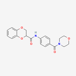 molecular formula C20H20N2O5 B4695090 N-[4-(4-morpholinylcarbonyl)phenyl]-2,3-dihydro-1,4-benzodioxine-2-carboxamide 