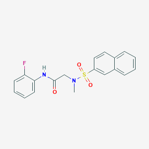 molecular formula C19H17FN2O3S B4695097 N~1~-(2-fluorophenyl)-N~2~-methyl-N~2~-(2-naphthylsulfonyl)glycinamide 