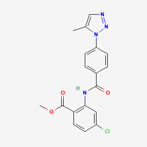 molecular formula C18H15ClN4O3 B4695120 methyl 4-chloro-2-{[4-(5-methyl-1H-1,2,3-triazol-1-yl)benzoyl]amino}benzoate 