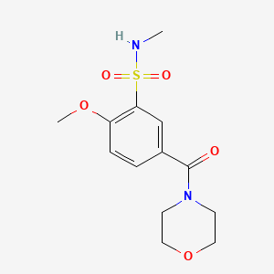 molecular formula C13H18N2O5S B4695128 2-methoxy-N-methyl-5-(morpholin-4-ylcarbonyl)benzenesulfonamide 