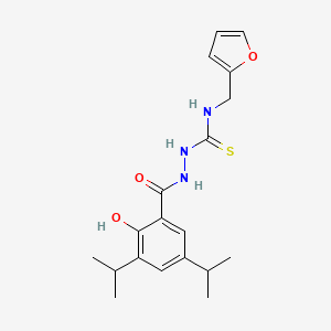 molecular formula C19H25N3O3S B4695130 N-(2-furylmethyl)-2-(2-hydroxy-3,5-diisopropylbenzoyl)hydrazinecarbothioamide 