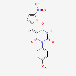 molecular formula C16H11N3O6S B4695145 1-(4-methoxyphenyl)-5-[(5-nitro-2-thienyl)methylene]-2,4,6(1H,3H,5H)-pyrimidinetrione 