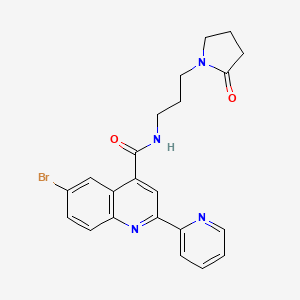 molecular formula C22H21BrN4O2 B4695169 6-bromo-N-[3-(2-oxo-1-pyrrolidinyl)propyl]-2-(2-pyridinyl)-4-quinolinecarboxamide 