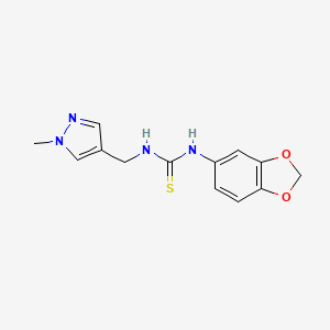 molecular formula C13H14N4O2S B4695179 N-1,3-benzodioxol-5-yl-N'-[(1-methyl-1H-pyrazol-4-yl)methyl]thiourea 