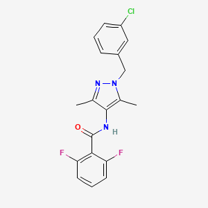 molecular formula C19H16ClF2N3O B4695189 N-[1-(3-chlorobenzyl)-3,5-dimethyl-1H-pyrazol-4-yl]-2,6-difluorobenzamide 