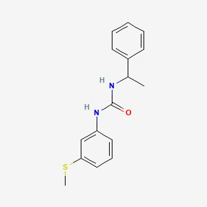 molecular formula C16H18N2OS B4695209 N-[3-(methylthio)phenyl]-N'-(1-phenylethyl)urea 