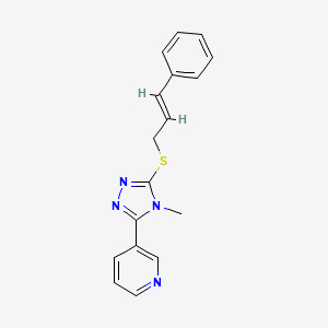 molecular formula C17H16N4S B4695243 3-{4-methyl-5-[(3-phenyl-2-propen-1-yl)thio]-4H-1,2,4-triazol-3-yl}pyridine CAS No. 573670-09-4