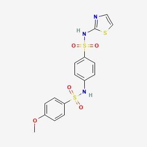 molecular formula C16H15N3O5S3 B4695261 4-methoxy-N-{4-[(1,3-thiazol-2-ylamino)sulfonyl]phenyl}benzenesulfonamide 