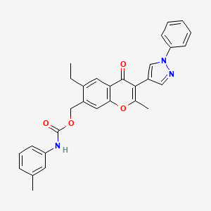 [6-ethyl-2-methyl-4-oxo-3-(1-phenyl-1H-pyrazol-4-yl)-4H-chromen-7-yl]methyl (3-methylphenyl)carbamate