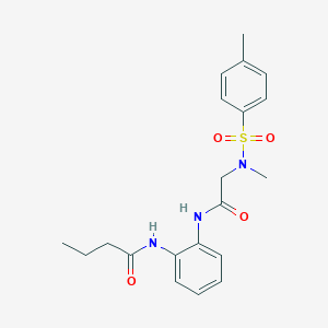 molecular formula C20H25N3O4S B4695274 N-[2-({N-methyl-N-[(4-methylphenyl)sulfonyl]glycyl}amino)phenyl]butanamide 