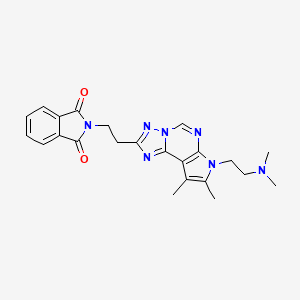 molecular formula C23H25N7O2 B4695276 2-(2-{7-[2-(dimethylamino)ethyl]-8,9-dimethyl-7H-pyrrolo[3,2-e][1,2,4]triazolo[1,5-c]pyrimidin-2-yl}ethyl)-1H-isoindole-1,3(2H)-dione 