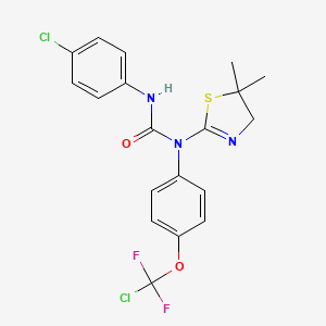 molecular formula C19H17Cl2F2N3O2S B4695277 N-{4-[chloro(difluoro)methoxy]phenyl}-N'-(4-chlorophenyl)-N-(5,5-dimethyl-4,5-dihydro-1,3-thiazol-2-yl)urea 