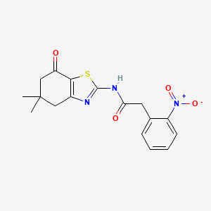 N-(5,5-dimethyl-7-oxo-4,5,6,7-tetrahydro-1,3-benzothiazol-2-yl)-2-(2-nitrophenyl)acetamide