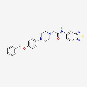 molecular formula C25H25N5O2S B4695344 N-2,1,3-benzothiadiazol-5-yl-2-{4-[4-(benzyloxy)phenyl]-1-piperazinyl}acetamide 