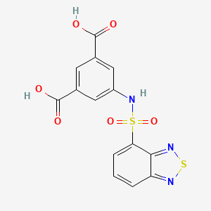 molecular formula C14H9N3O6S2 B4695350 5-[(2,1,3-benzothiadiazol-4-ylsulfonyl)amino]isophthalic acid 