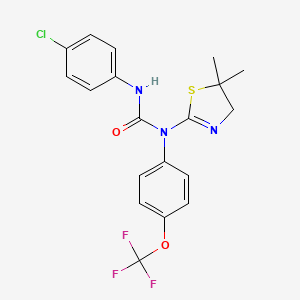 molecular formula C19H17ClF3N3O2S B4695360 N'-(4-chlorophenyl)-N-(5,5-dimethyl-4,5-dihydro-1,3-thiazol-2-yl)-N-[4-(trifluoromethoxy)phenyl]urea 