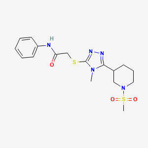 2-({4-methyl-5-[1-(methylsulfonyl)-3-piperidinyl]-4H-1,2,4-triazol-3-yl}thio)-N-phenylacetamide