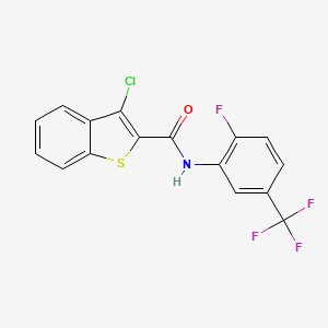 molecular formula C16H8ClF4NOS B4695394 3-chloro-N-[2-fluoro-5-(trifluoromethyl)phenyl]-1-benzothiophene-2-carboxamide 