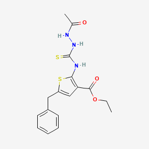 molecular formula C17H19N3O3S2 B4695398 ethyl 2-{[(2-acetylhydrazino)carbonothioyl]amino}-5-benzyl-3-thiophenecarboxylate 