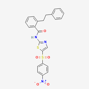molecular formula C24H19N3O5S2 B4695402 N-{5-[(4-nitrophenyl)sulfonyl]-1,3-thiazol-2-yl}-2-(2-phenylethyl)benzamide 