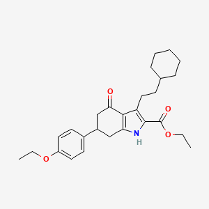 ethyl 3-(2-cyclohexylethyl)-6-(4-ethoxyphenyl)-4-oxo-4,5,6,7-tetrahydro-1H-indole-2-carboxylate