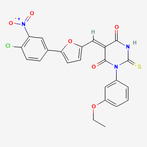 molecular formula C23H16ClN3O6S B4695427 5-{[5-(4-chloro-3-nitrophenyl)-2-furyl]methylene}-1-(3-ethoxyphenyl)-2-thioxodihydro-4,6(1H,5H)-pyrimidinedione 