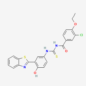 N-({[3-(1,3-benzothiazol-2-yl)-4-hydroxyphenyl]amino}carbonothioyl)-3-chloro-4-ethoxybenzamide