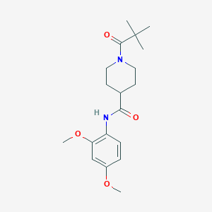 N-(2,4-dimethoxyphenyl)-1-(2,2-dimethylpropanoyl)-4-piperidinecarboxamide
