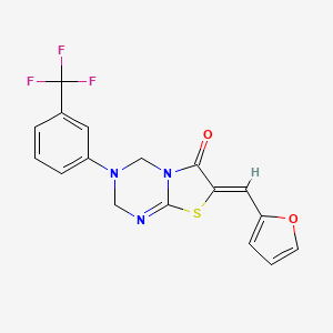 molecular formula C17H12F3N3O2S B4695475 7-(2-furylmethylene)-3-[3-(trifluoromethyl)phenyl]-3,4-dihydro-2H-[1,3]thiazolo[3,2-a][1,3,5]triazin-6(7H)-one 