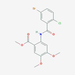 molecular formula C17H15BrClNO5 B4695496 methyl 2-[(5-bromo-2-chlorobenzoyl)amino]-4,5-dimethoxybenzoate 