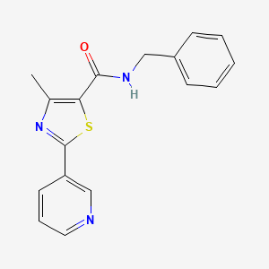 molecular formula C17H15N3OS B4695501 N-benzyl-4-methyl-2-(3-pyridinyl)-1,3-thiazole-5-carboxamide 