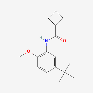 molecular formula C16H23NO2 B4695557 N-(5-tert-butyl-2-methoxyphenyl)cyclobutanecarboxamide 