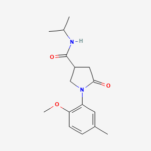 molecular formula C16H22N2O3 B4695564 N-isopropyl-1-(2-methoxy-5-methylphenyl)-5-oxo-3-pyrrolidinecarboxamide 