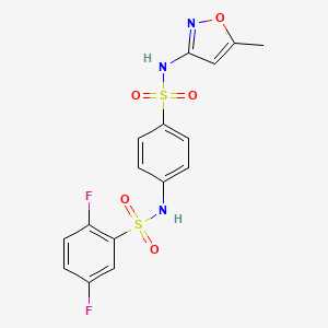 molecular formula C16H13F2N3O5S2 B4695578 2,5-difluoro-N-(4-{[(5-methyl-3-isoxazolyl)amino]sulfonyl}phenyl)benzenesulfonamide 