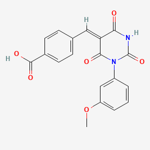 molecular formula C19H14N2O6 B4695579 4-{[1-(3-methoxyphenyl)-2,4,6-trioxotetrahydro-5(2H)-pyrimidinylidene]methyl}benzoic acid 