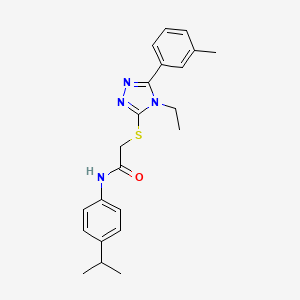 molecular formula C22H26N4OS B4695589 2-{[4-ethyl-5-(3-methylphenyl)-4H-1,2,4-triazol-3-yl]thio}-N-(4-isopropylphenyl)acetamide 