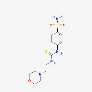 molecular formula C15H24N4O3S2 B4695592 N-ethyl-4-[({[2-(4-morpholinyl)ethyl]amino}carbonothioyl)amino]benzenesulfonamide 