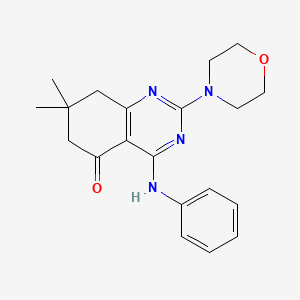 molecular formula C20H24N4O2 B4695602 4-anilino-7,7-dimethyl-2-(4-morpholinyl)-7,8-dihydro-5(6H)-quinazolinone 