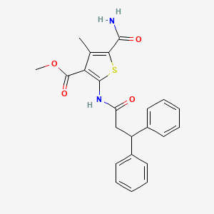 molecular formula C23H22N2O4S B4695610 methyl 5-(aminocarbonyl)-2-[(3,3-diphenylpropanoyl)amino]-4-methyl-3-thiophenecarboxylate 