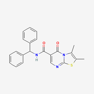 molecular formula C22H19N3O2S B4695619 N-(diphenylmethyl)-2,3-dimethyl-5-oxo-5H-[1,3]thiazolo[3,2-a]pyrimidine-6-carboxamide 