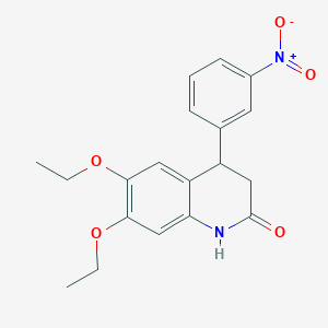 molecular formula C19H20N2O5 B4695626 6,7-diethoxy-4-(3-nitrophenyl)-3,4-dihydro-2(1H)-quinolinone 