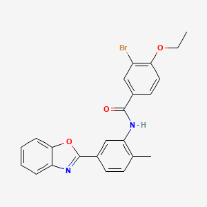 molecular formula C23H19BrN2O3 B4695649 N-[5-(1,3-benzoxazol-2-yl)-2-methylphenyl]-3-bromo-4-ethoxybenzamide 