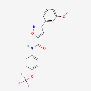 molecular formula C18H13F3N2O4 B4695675 3-(3-methoxyphenyl)-N-[4-(trifluoromethoxy)phenyl]-5-isoxazolecarboxamide 