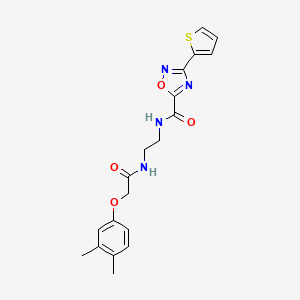 molecular formula C19H20N4O4S B4695677 N-(2-{[(3,4-dimethylphenoxy)acetyl]amino}ethyl)-3-(2-thienyl)-1,2,4-oxadiazole-5-carboxamide 