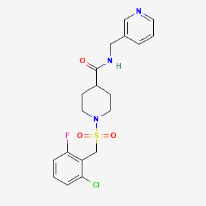 molecular formula C19H21ClFN3O3S B4695685 1-[(2-chloro-6-fluorobenzyl)sulfonyl]-N-(3-pyridinylmethyl)-4-piperidinecarboxamide 